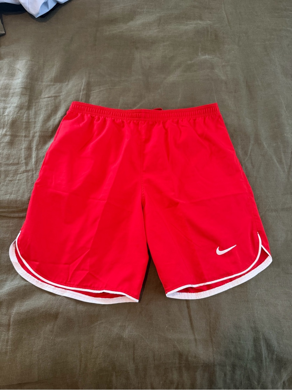 Nike Red Men's Athletic Shorts with White Trim